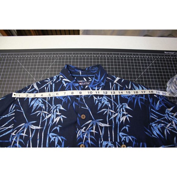 Puritan /Polo short sleeved / (Size M)/Navy - Hawaiian shirt /(100% Rayon) - Picture 8 of 11